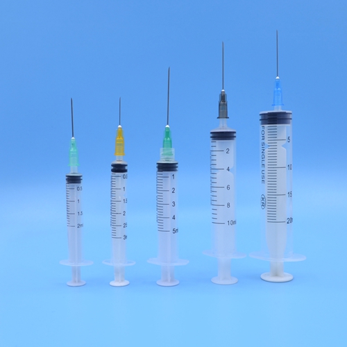 Disposable white push rod 3-Part  syringe