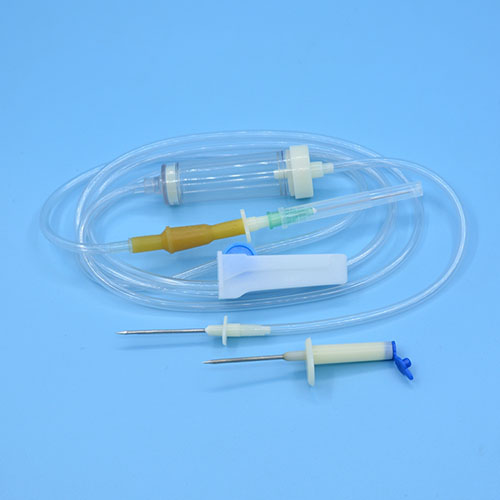 Double steel spike Infusion set with Special M-SIZE Injection molding drip bucket for russian