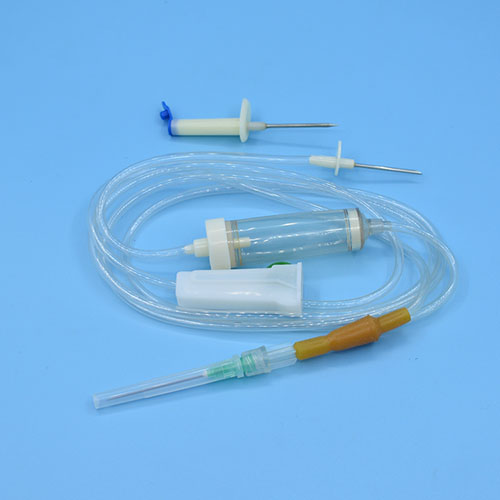 Double steel spike Infusion set with Special M-SIZE Injection molding drip bucket to russian